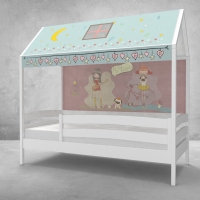 Детская кровать - домик Verdi с текстилем для девочки